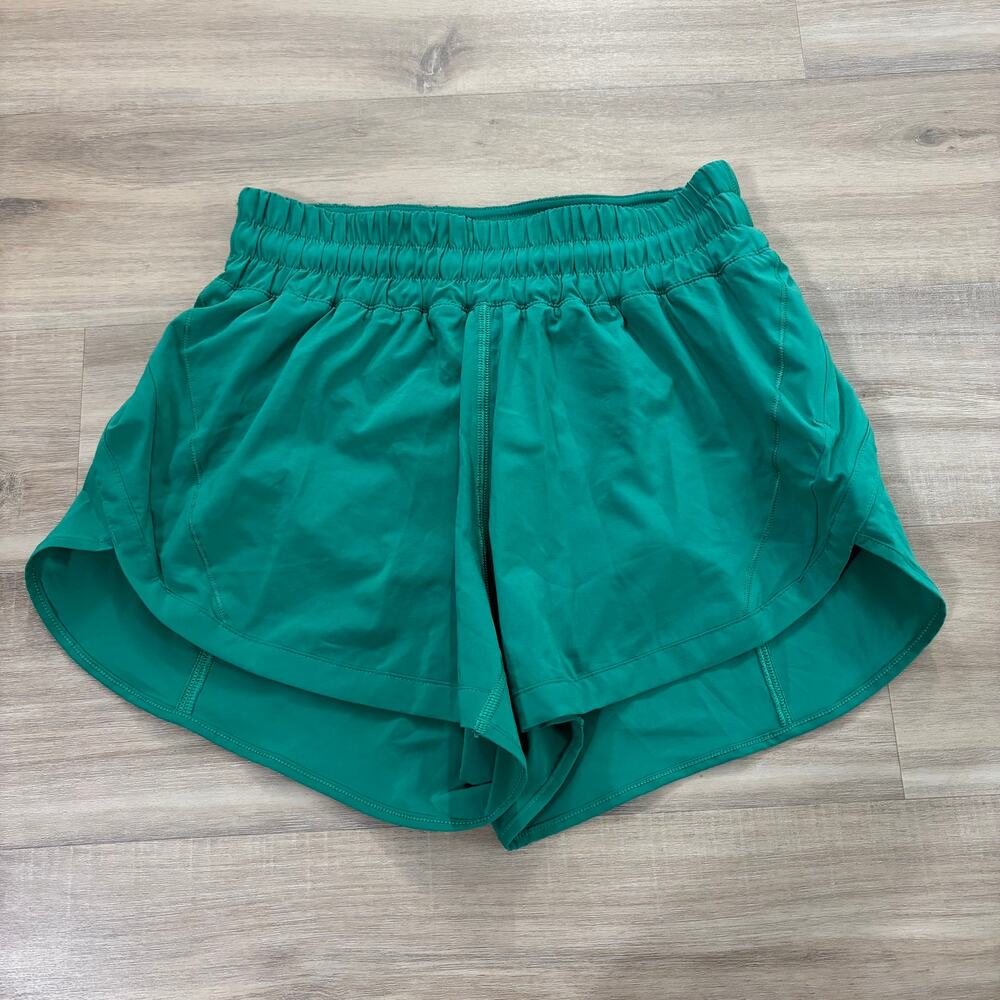 Lululemon Track That High-Rise Lined Short 3" Kelly Green Women Size 6